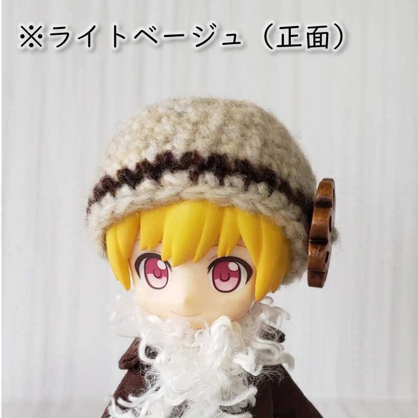 ねんどろいど着用可🌼ウッドボタンが可愛いまんまる帽👒