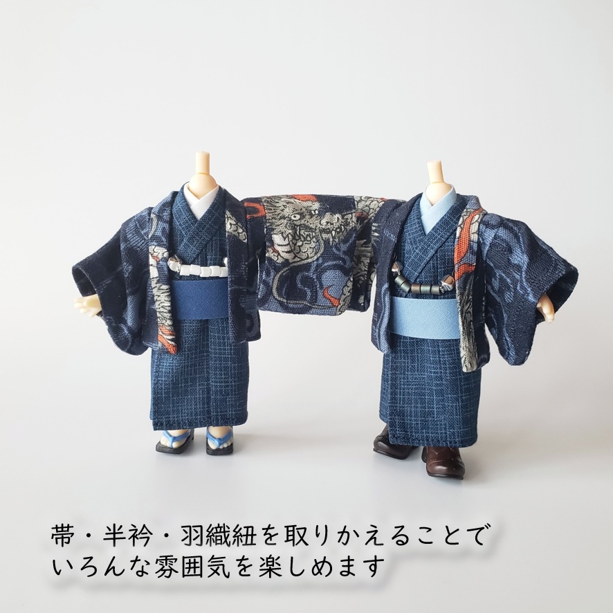 1/12ドール着物アクセサリー👘羽織紐・半衿・帯の色遊びセット