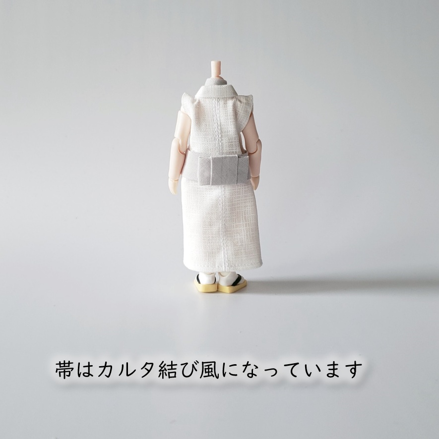 オビツ11着用可👘白い羽織と着流し×吉祥結びの羽織紐🌼第一弾