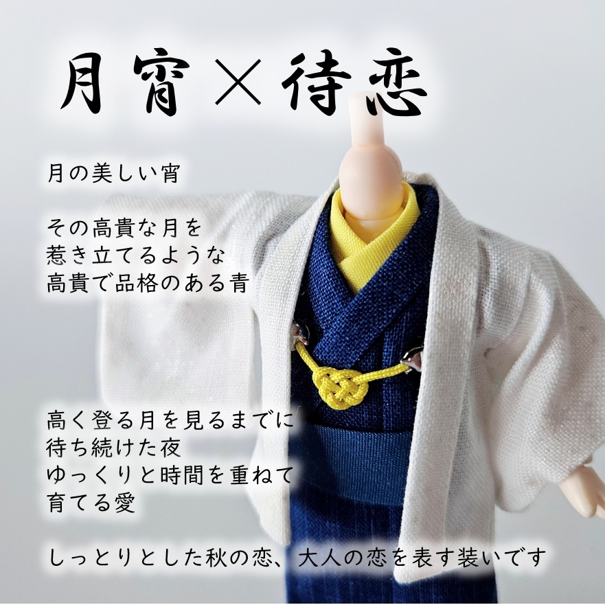 ねんどーる等、着用可👘白い羽織シリーズ🌼第四弾 『恋乱舞』の白い羽織と着流し