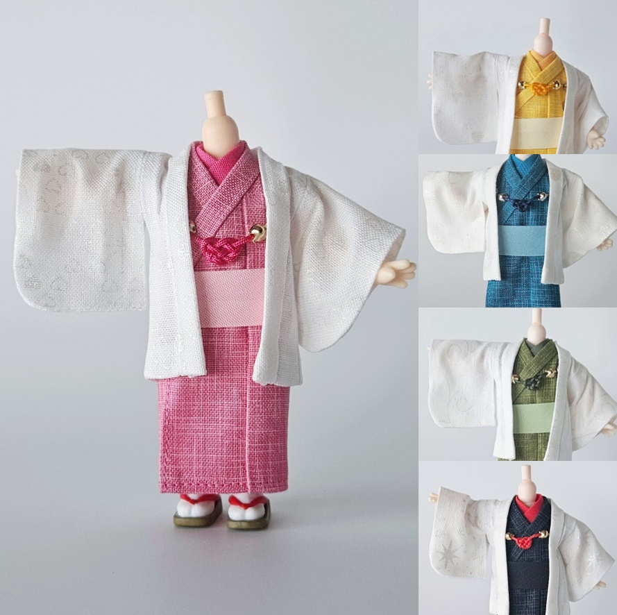 ねんどーる等、着用可👘白い羽織シリーズ🌼第四弾 『恋乱舞』の白い羽織と着流し