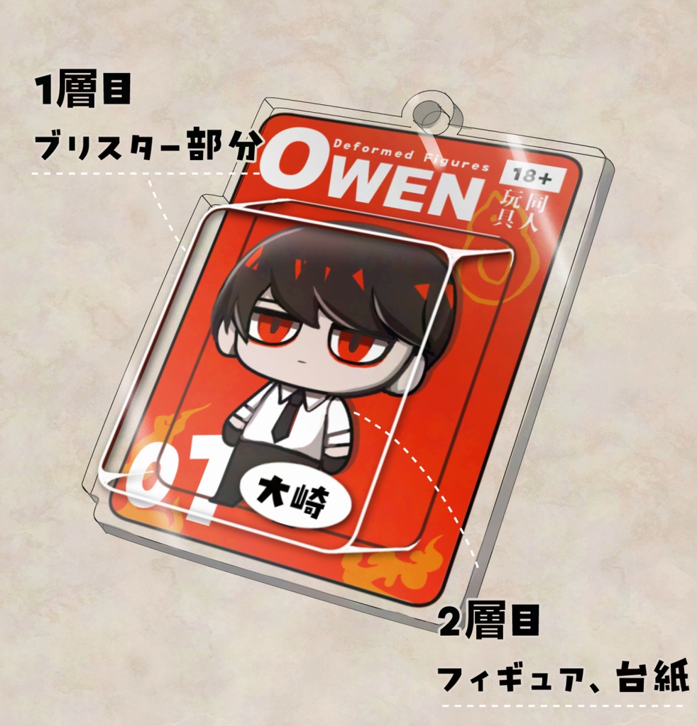 二層アクリルキーホルダー