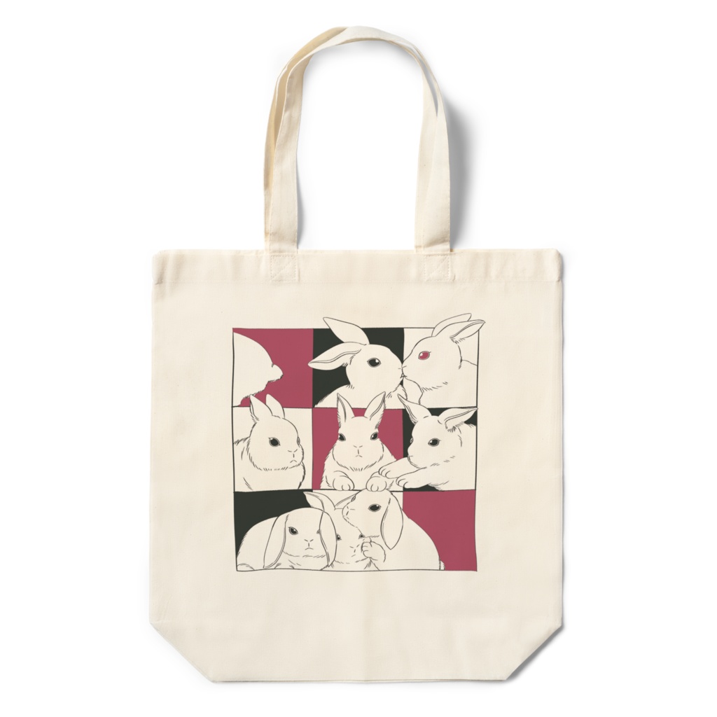 ウサギたちのエコバッグB