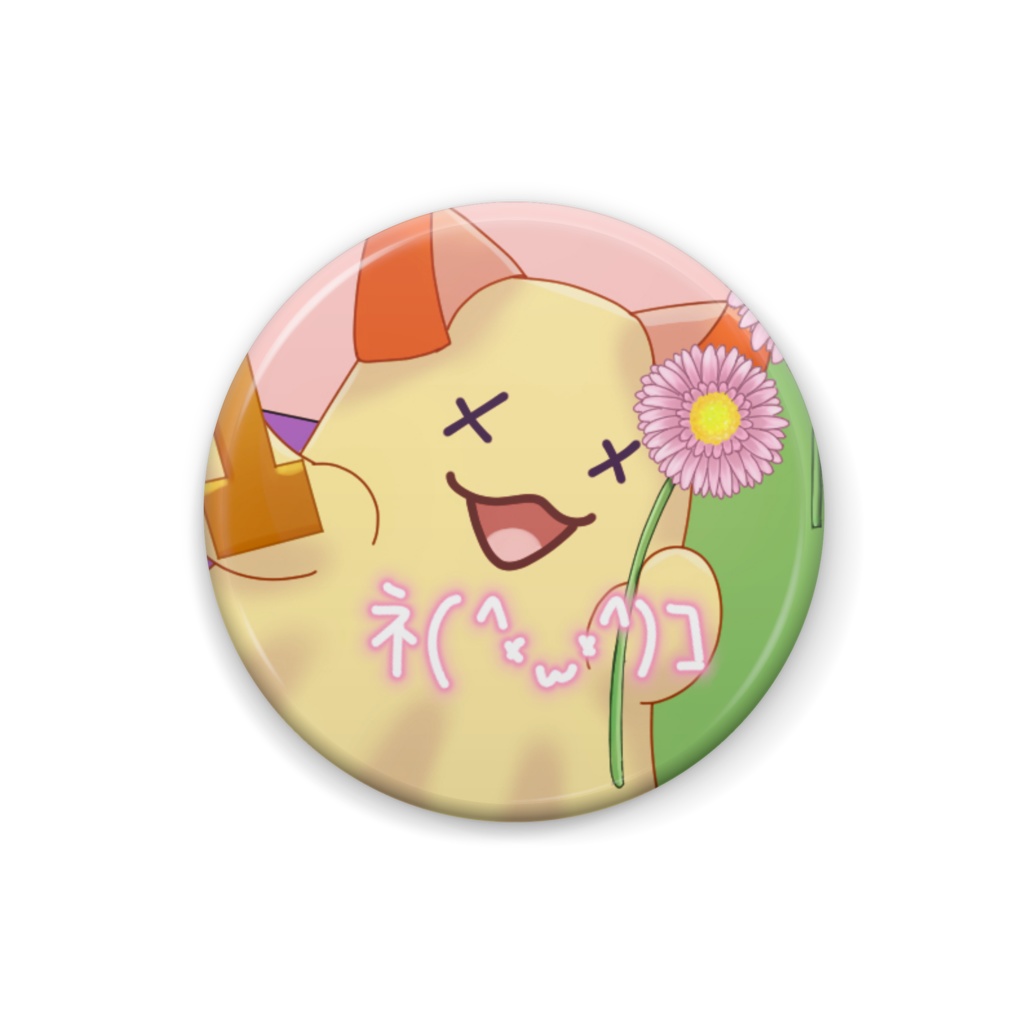 宮１００人記念缶バッジなぞのねこバージョン