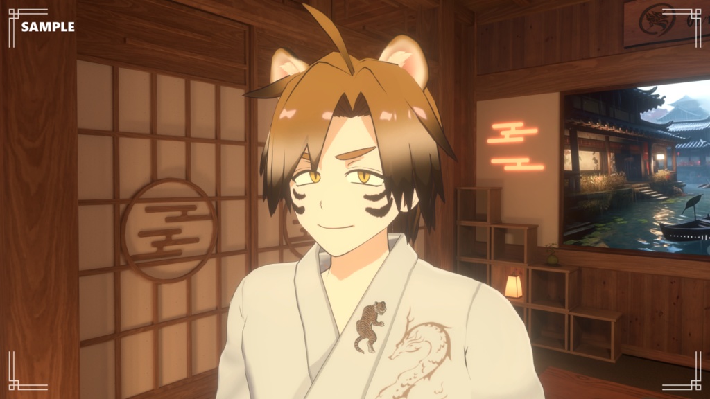 【VRChat想定】虎バッジ