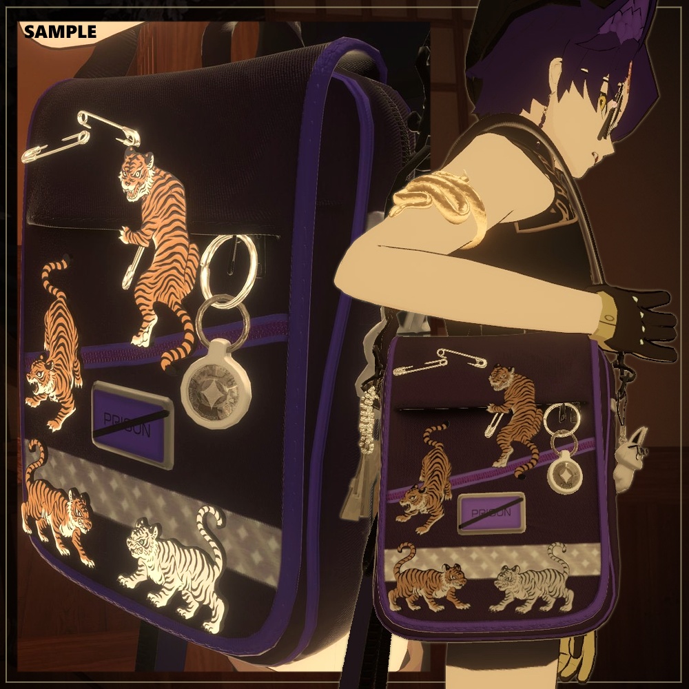 【VRChat想定】虎バッジ