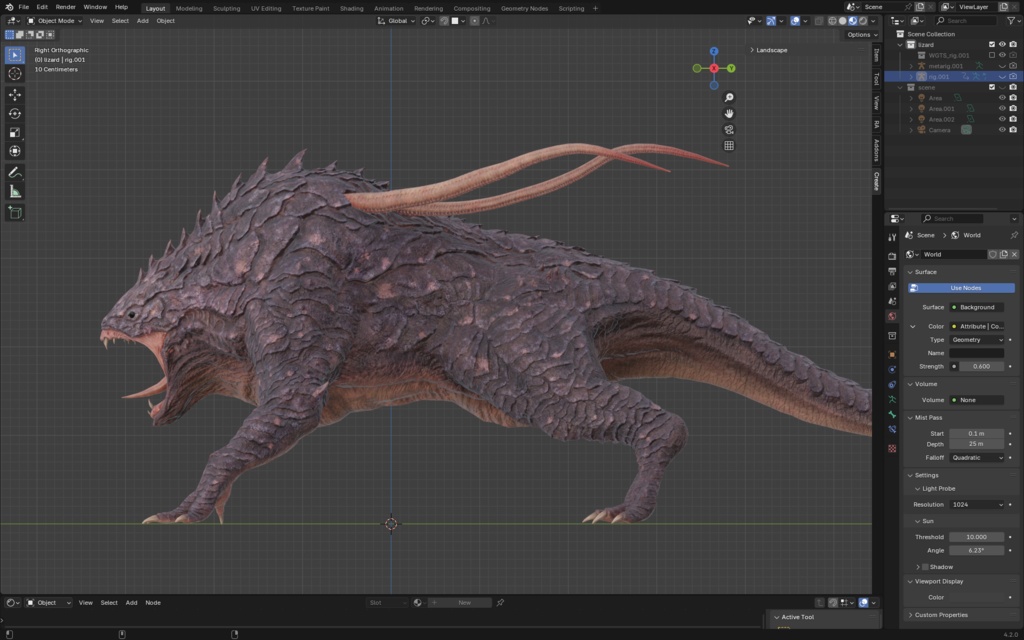 lizard Dragon 蜥蜴オリジナル3Dモデル