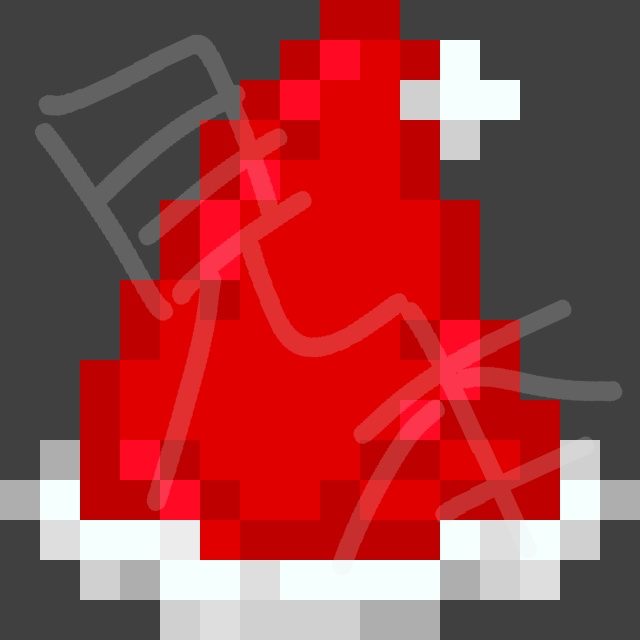 【無料 (支援可)】Pixel Artクリスマスサンタ帽子 素材(透過画像.png)