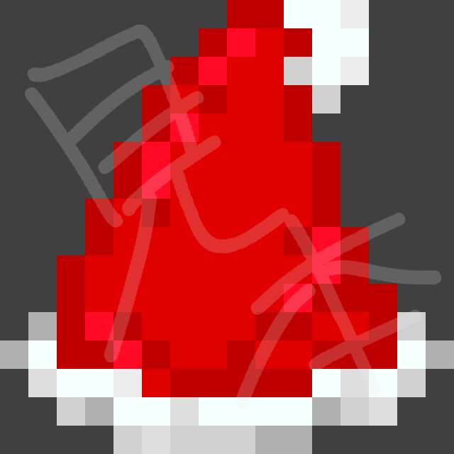 【無料 (支援可)】Pixel Artクリスマスサンタ帽子 素材(透過画像.png)