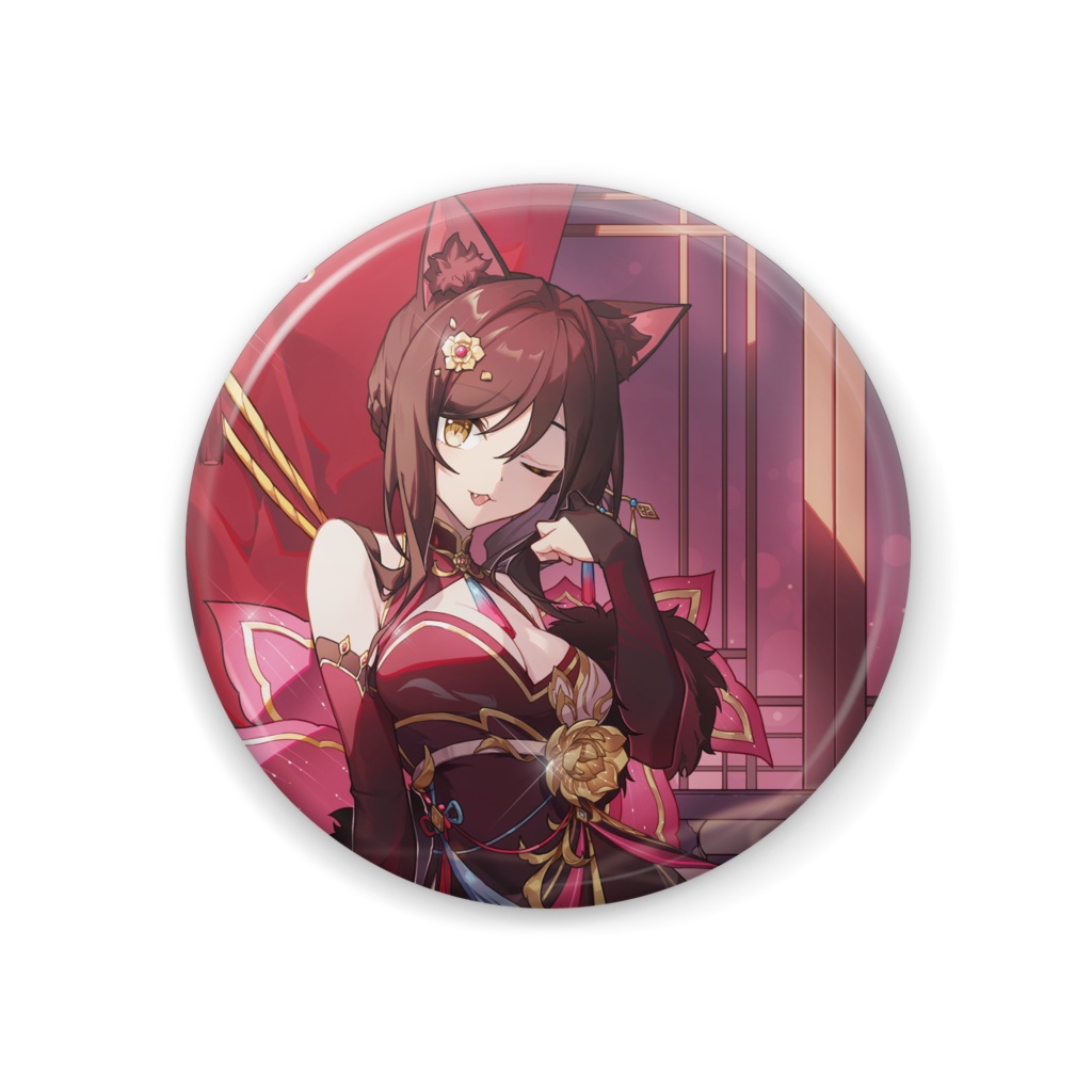 【Planet!】 猫薔りぼん 缶パッチ 44mm