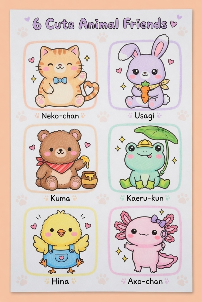 可愛い動物ステッカー