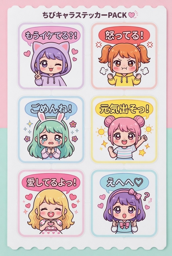 かわいいステッカー素材！