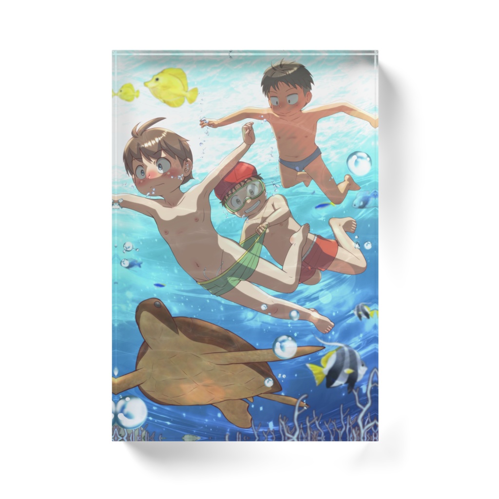 パンチアウト×パンツアウト 海水浴 アクリルブロック