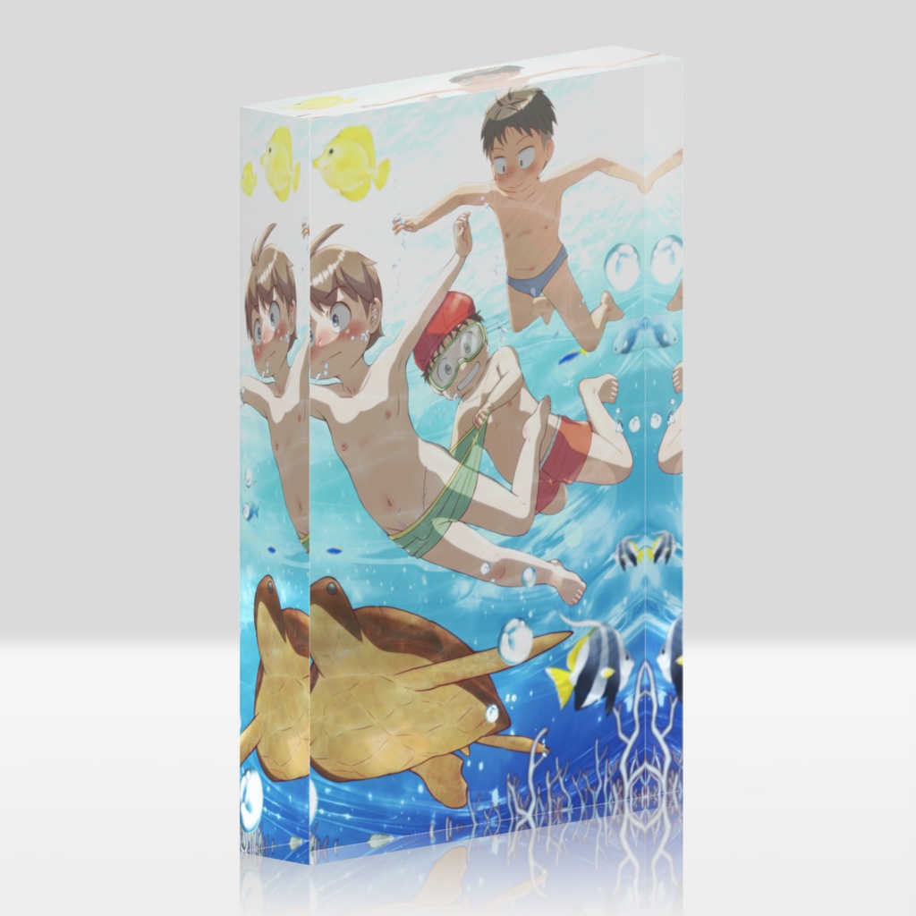 パンチアウト×パンツアウト 海水浴 アクリルブロック