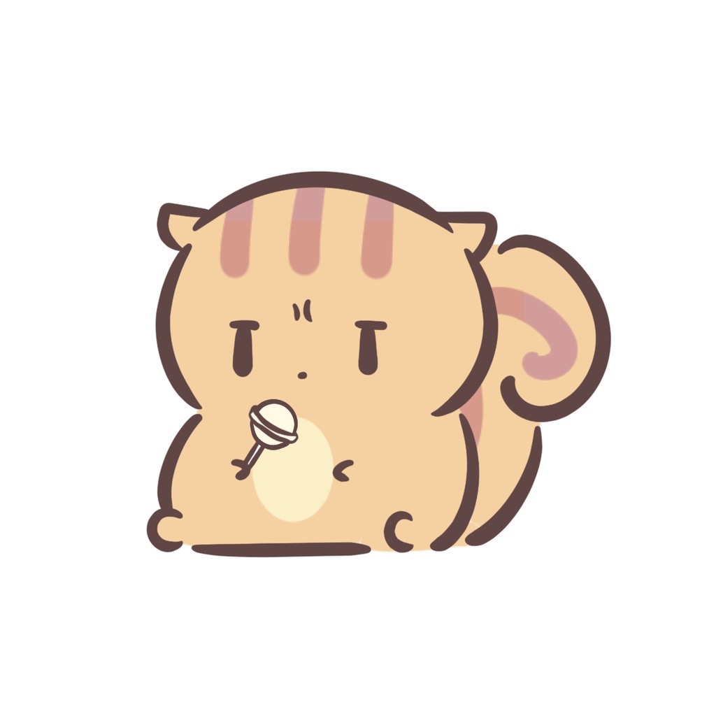 飴を見つめるりすさんステッカー