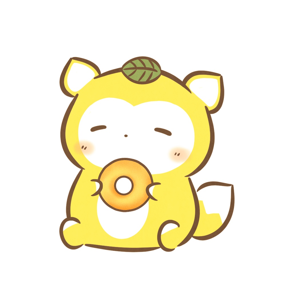 ドーナツ大好きこんちゃんステッカー