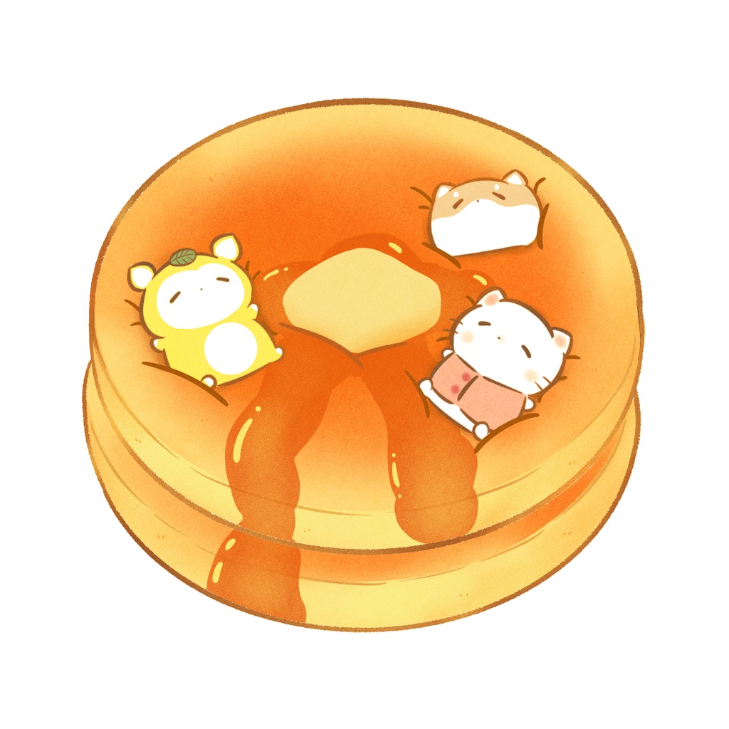 だにゃことパンケーキステッカー
