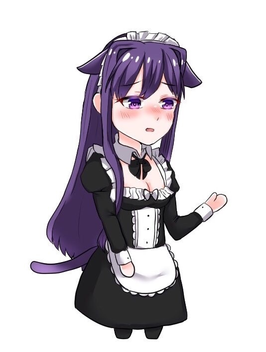 猫耳メイドユリのアクリルキーホルダー