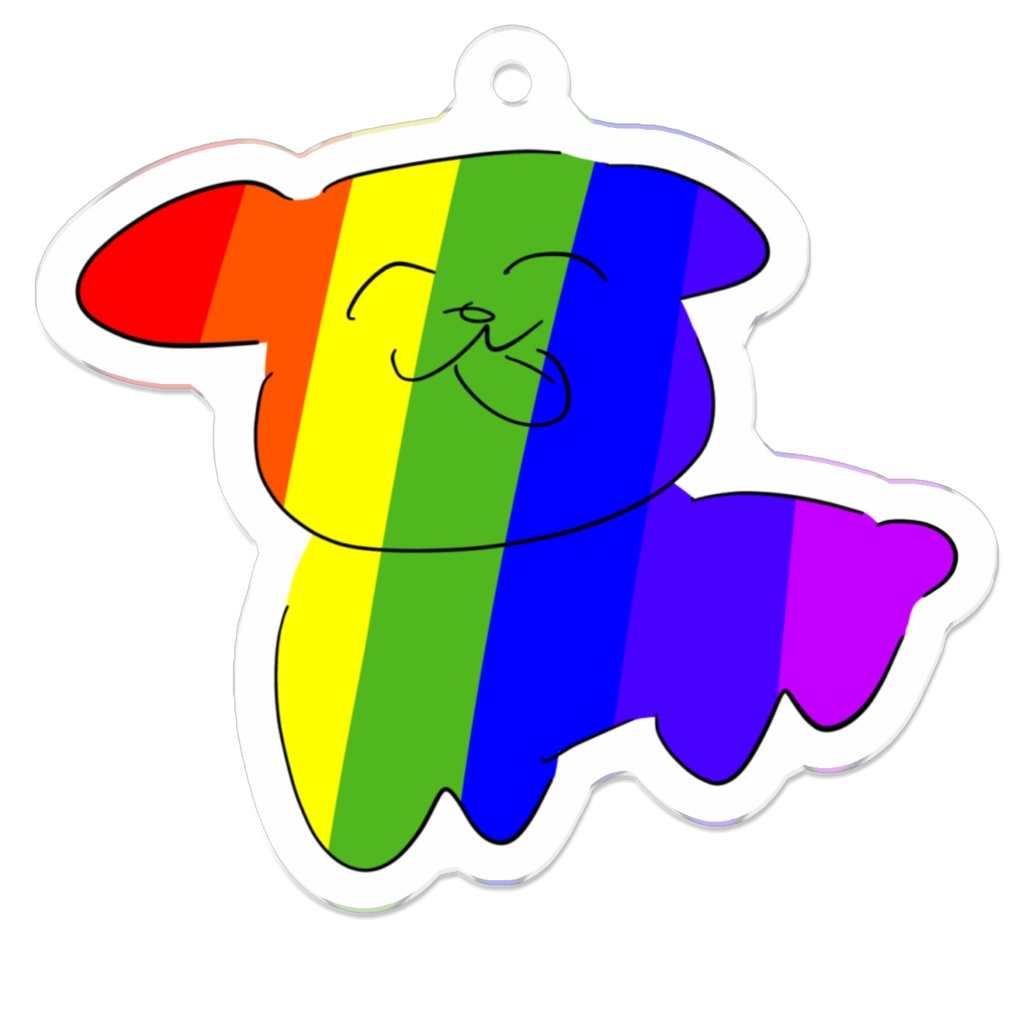 レインボーわんこアクキー