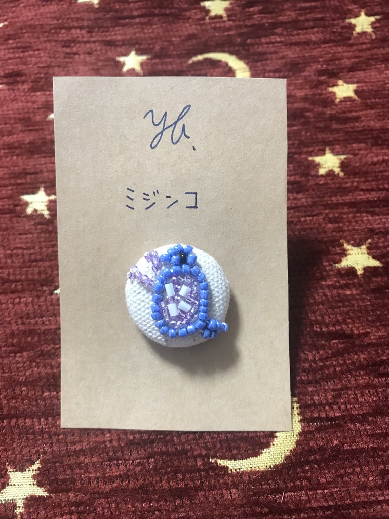 立体ビーズ刺繍くるみボタン ミジンコ Yuuyatokitou Booth