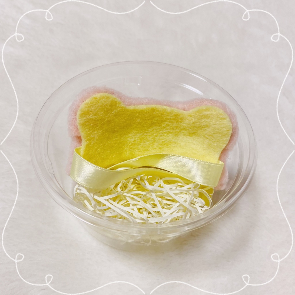 くまちゃんサンバイザー🧸ピンク×イエロー