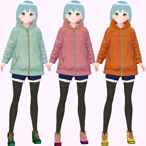 【cluster&VRChat対応オリジナル3Dアバター】心彩(ここあ)ちゃん 山ガールバージョン