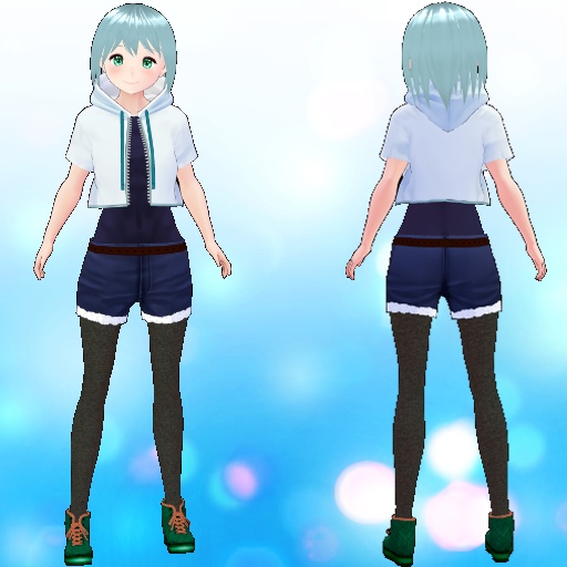 【cluster&VRChat対応オリジナル3Dアバター】心彩(ここあ)ちゃん スポーティバージョン