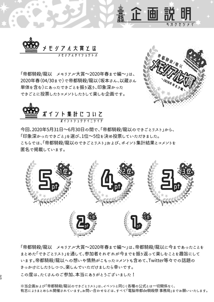 【全年齢アンソロフライヤー付】電脳帝都de騎殺祭 記念パンフレット