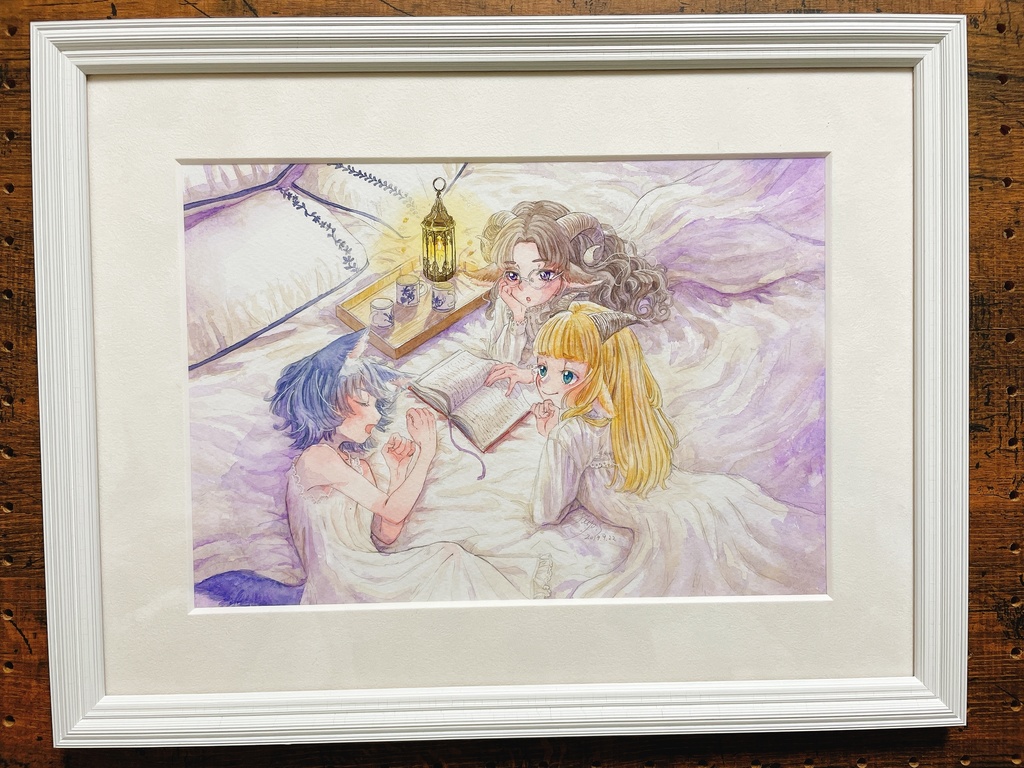 【額装原画】秋の夜長に