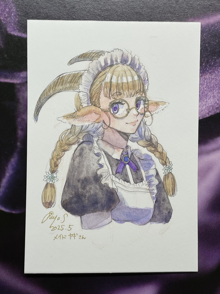 ドローイング原画「ヤギメイドさん」