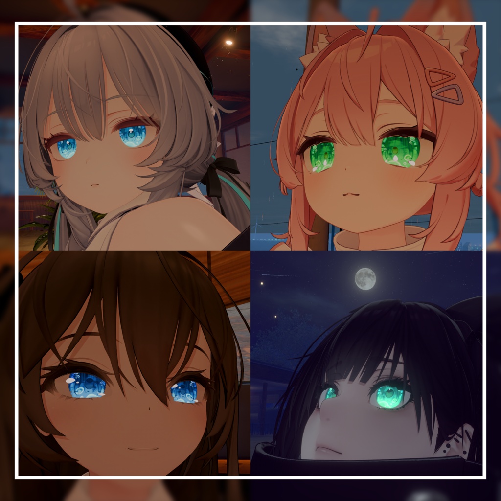 【36アバター対応】海中の泡沫【EYEテクスチャ/5種類+薄色5種類】