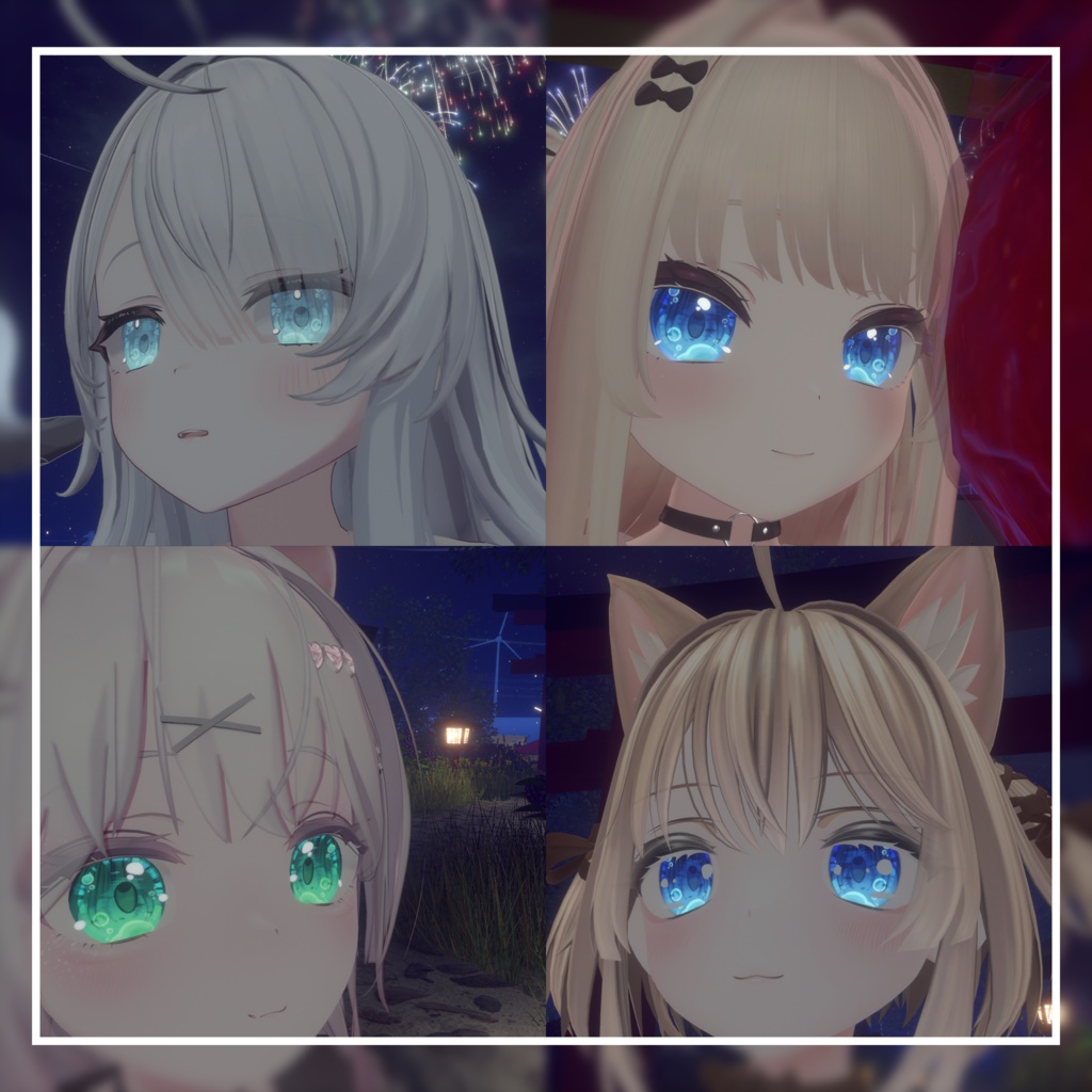 【36アバター対応】海中の泡沫【EYEテクスチャ/5種類+薄色5種類】
