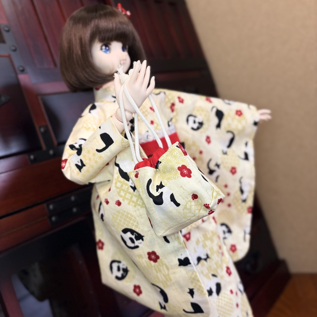 猫柄の浴衣セット DDサイズ