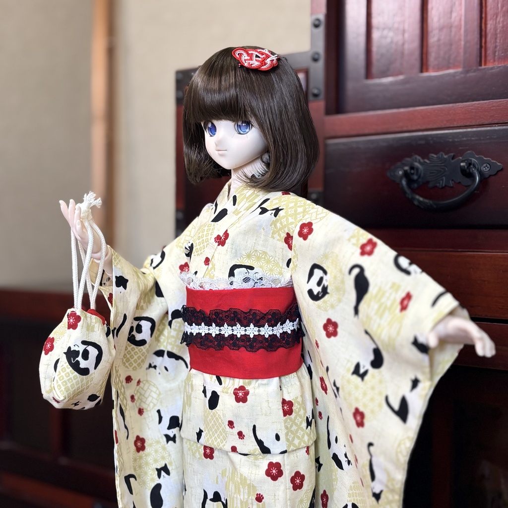 猫柄の浴衣セット DDサイズ