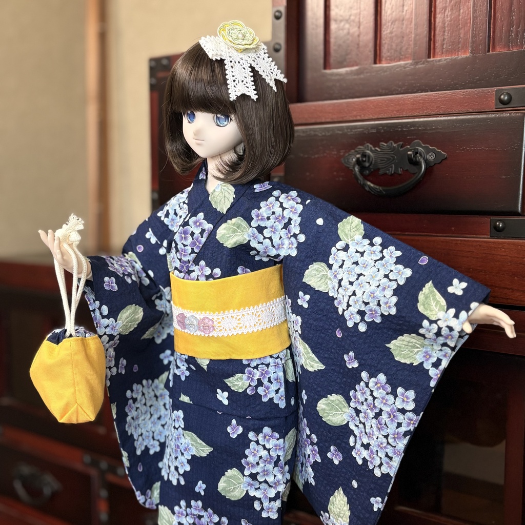 あじさいの浴衣セット 〜可愛いバージョン〜 DDサイズ