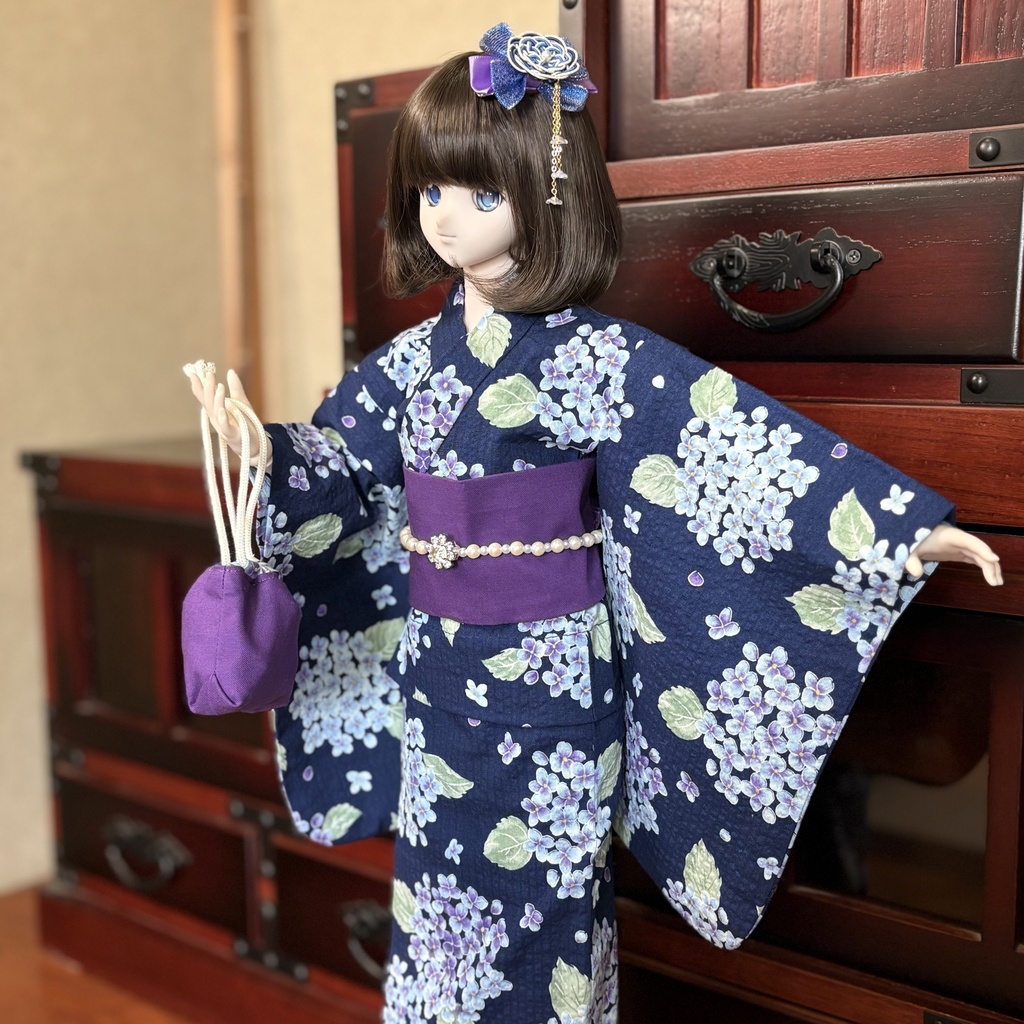 あじさいの浴衣セット 〜大人風バージョン〜 DDサイズ