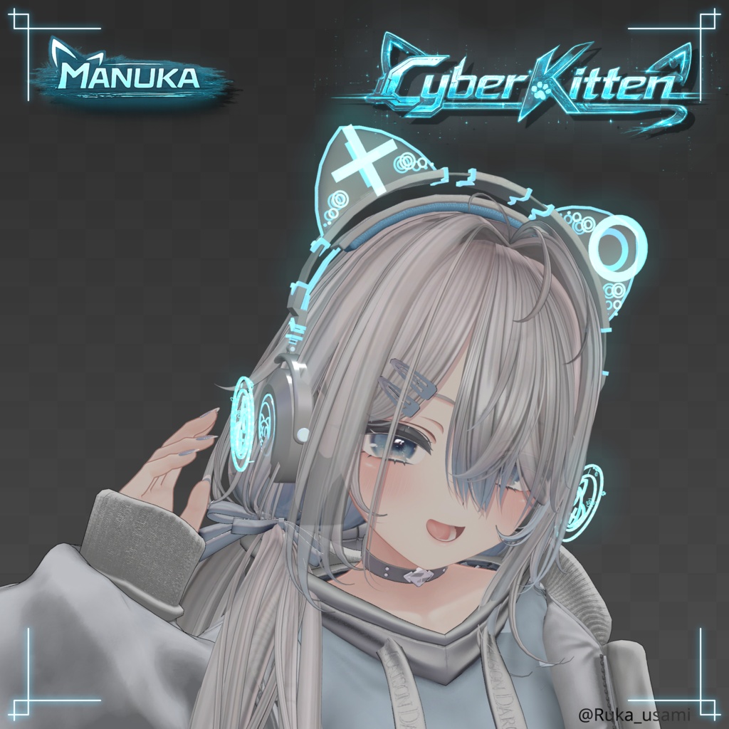 【3Dモデル】ヘッドホン-CyberKitten-