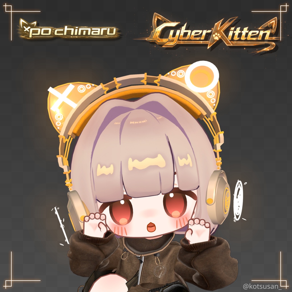 【3Dモデル】ヘッドホン-CyberKitten-