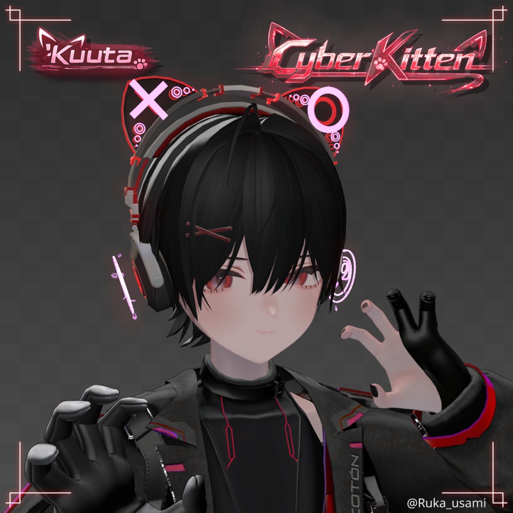 【3Dモデル】ヘッドホン-CyberKitten-
