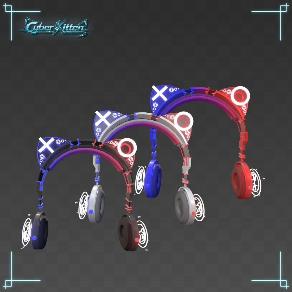 【3Dモデル】ヘッドホン-CyberKitten-