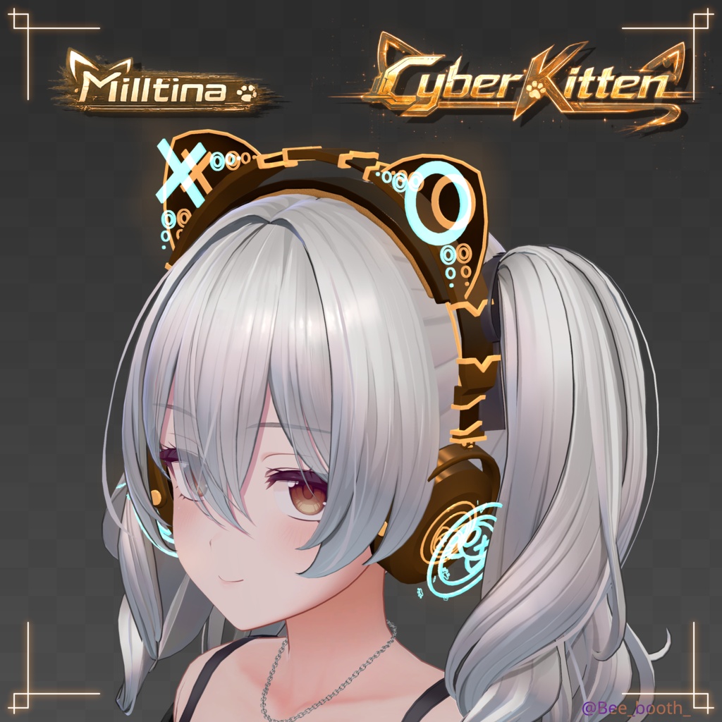 【3Dモデル】ヘッドホン-CyberKitten-