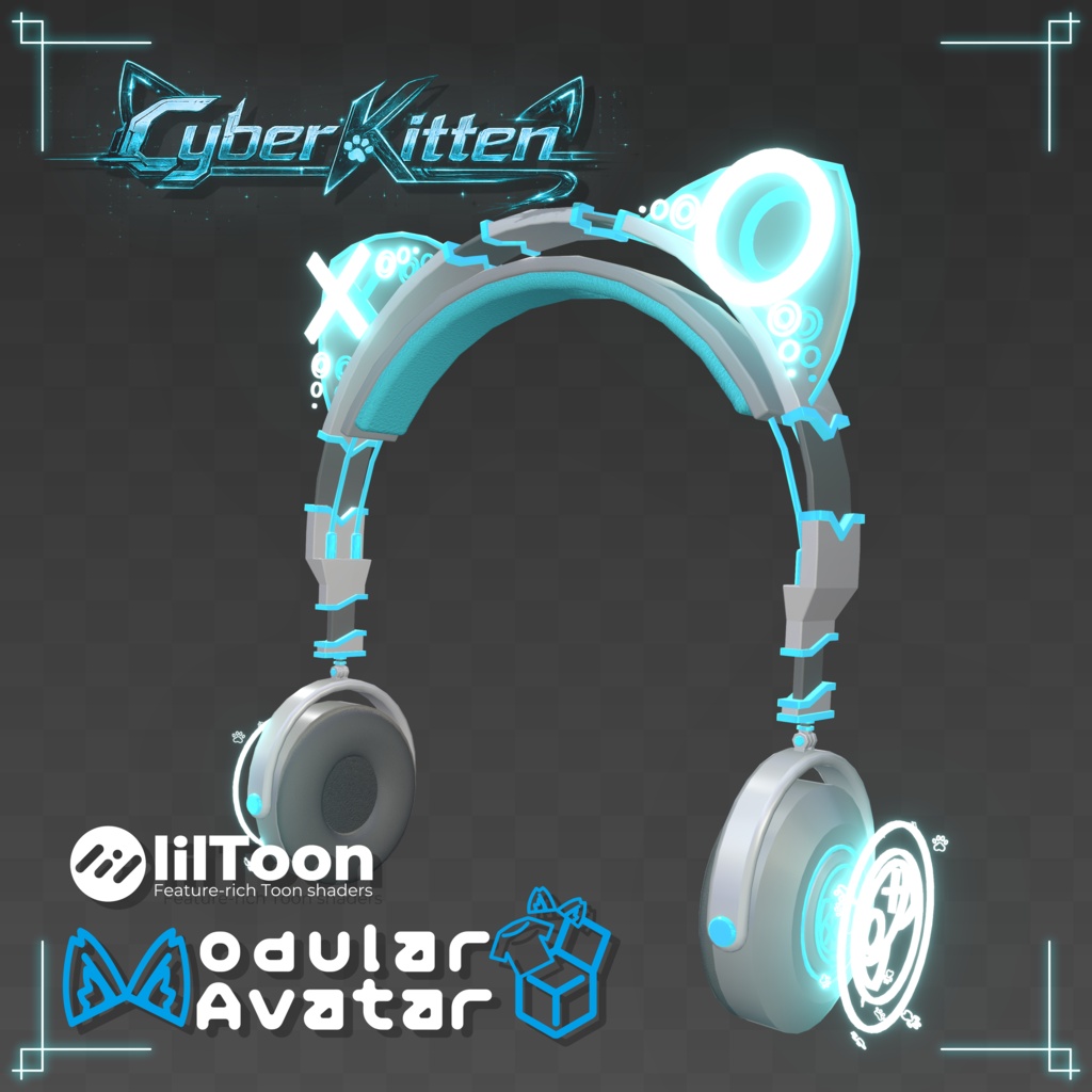 【3Dモデル】ヘッドホン-CyberKitten-