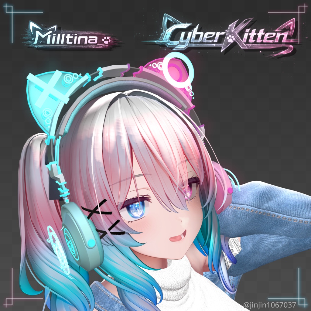 【3Dモデル】ヘッドホン-CyberKitten-