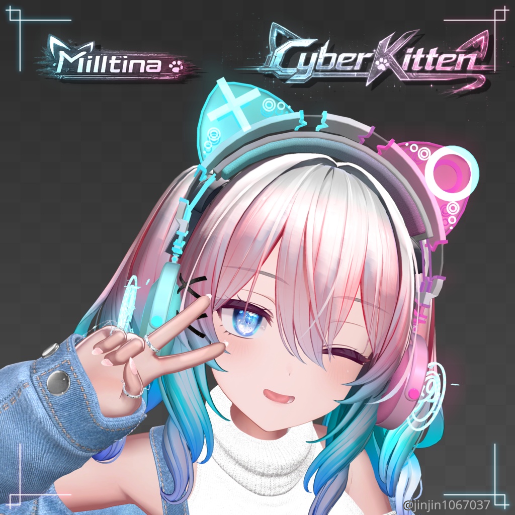 【3Dモデル】ヘッドホン-CyberKitten-