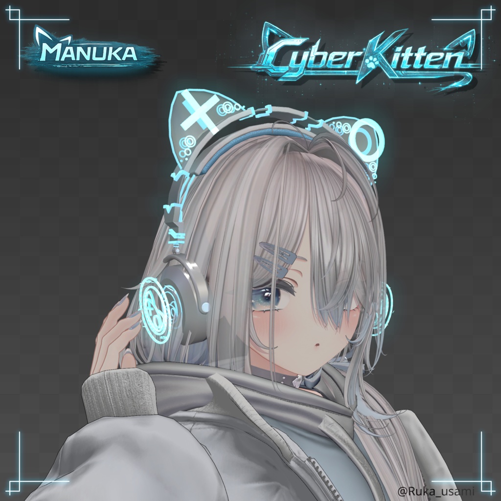 【3Dモデル】ヘッドホン-CyberKitten-