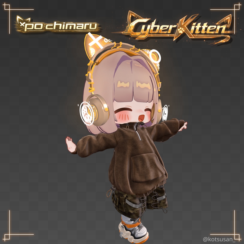 【3Dモデル】ヘッドホン-CyberKitten-