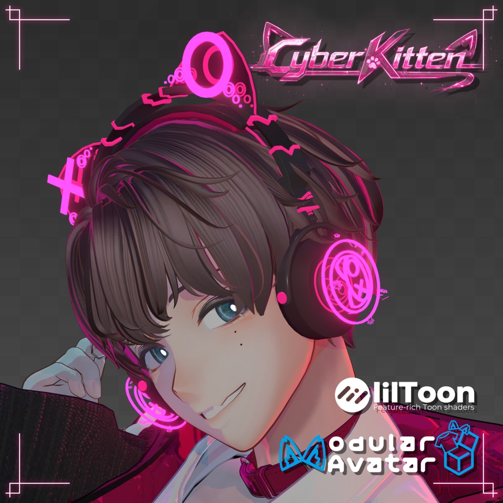 【3Dモデル】ヘッドホン-CyberKitten-