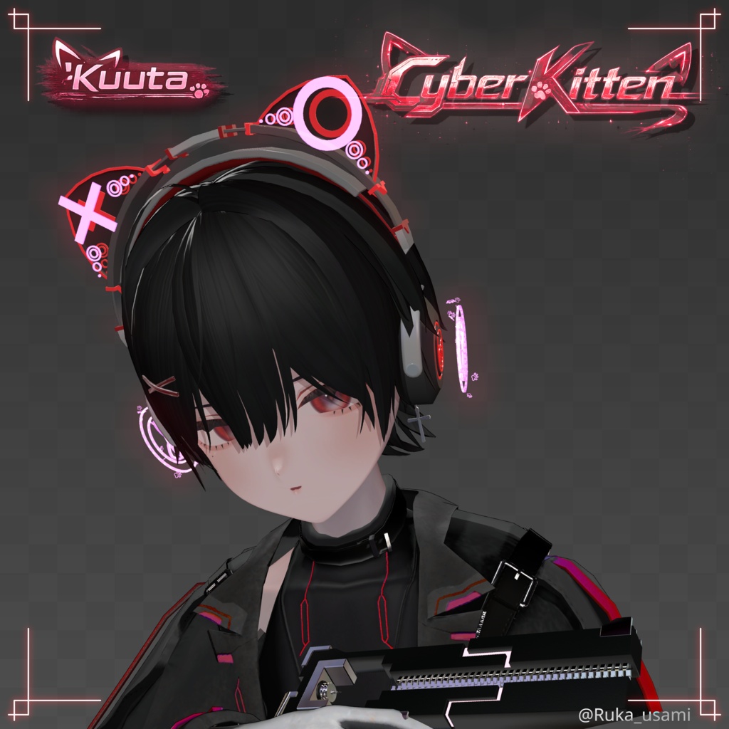 【3Dモデル】ヘッドホン-CyberKitten-