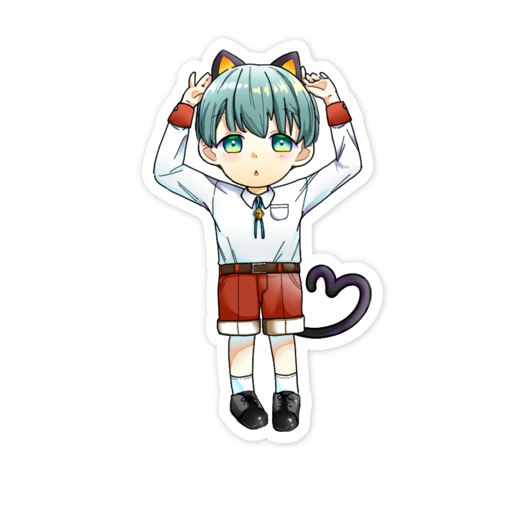 猫耳くんスマホステッカー