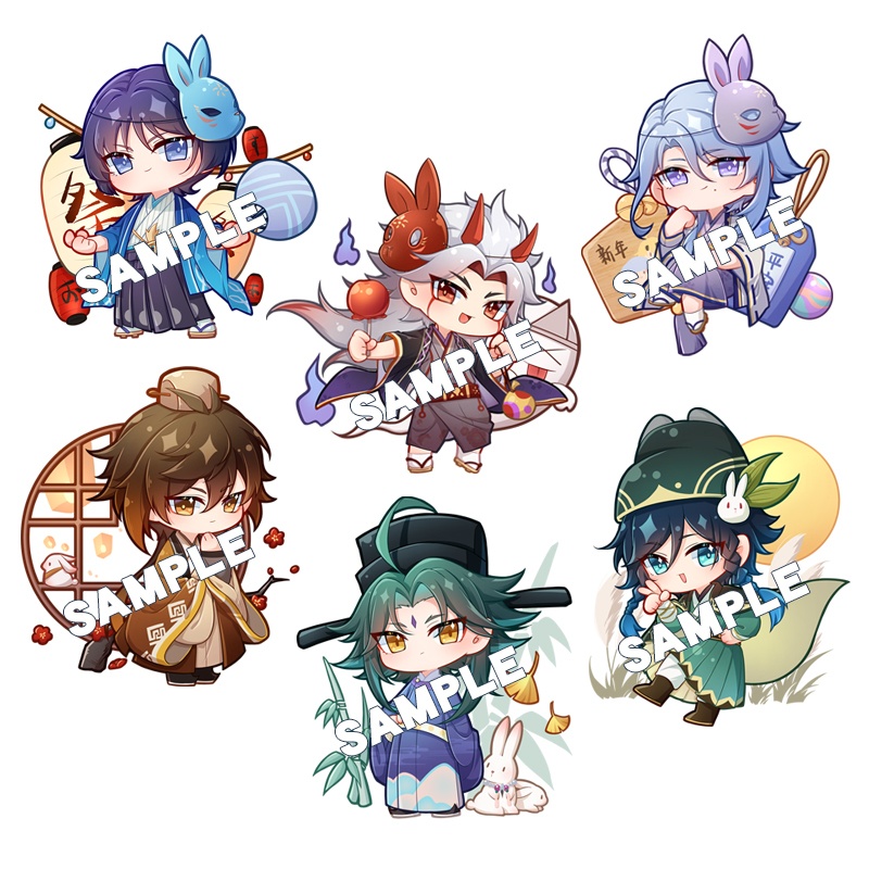 Genshin Impact 原神 鍾離 神里綾人 魈 ウェンティ スカラマシュ 荒瀧一斗 アクリルキーホルダー